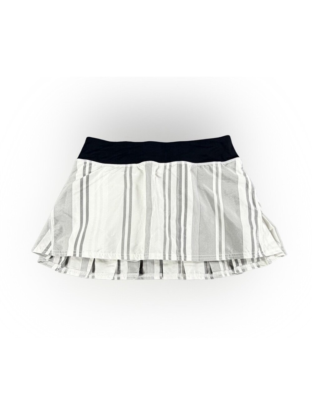 lululemon athletica White & Black Striped Skirt with Shorts Underneath Size M